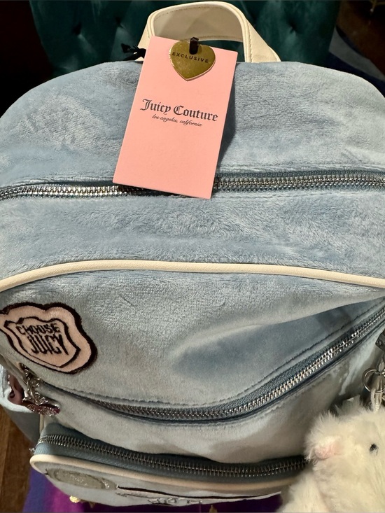 NWT 2026 Juicy Couture Study In Style Velour Backpack Bear Set